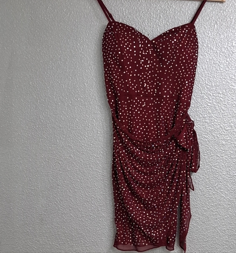 NWT Speechless Wine Embellished Mini Dress   Size 1